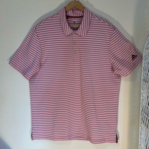 Adidas Shirt Men’s Small Stripes Golf Polo Stretch Short Sleeve Shirt Size Large